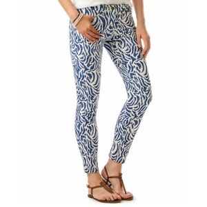 VINEYARD VINES NAUTICAL ZEBRA ROYAL OCEAN BLUE PANTS SIZE 6